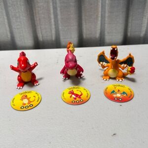 Tomy Pokemon Charmander Charmeleon Charizard Evolution Figure Set with BattPoke